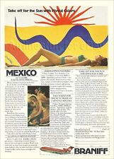 1976 BRANIFF INTERNATIONAL Airways CALDER ART ad airlines advert Mexico B727-200 picture
