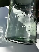 Vintage Atlas Masons Patent Green 5.25” Canning Jar W/Replacement Ball Lid picture
