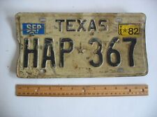 Vtg 1970s-80s well used TEXAS license plate HAP 367 picture