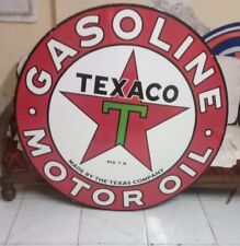 Texaco Motor Oil Porcelain Enamel Heavy Metal Sign 42 Inches Double Side picture