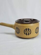Vintage Mid Century Modern Flame And Frost Stoneware Covered Saucepan Japan picture