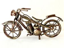 Vintage Handcrafted Metal Motorcycle Sculpture  picture