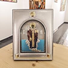 Saint Spyridon Greek Orthodox Silver Icon picture