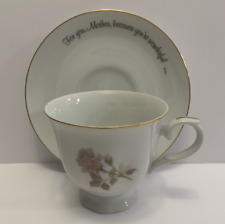 A Mothers Remembrance Porcelain Tea Coffee Cup Saucer Rose Designers Collection picture