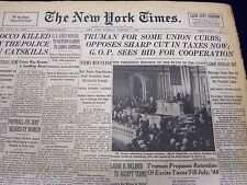 1947 JAN 7 NEW YORK TIMES - TRUMAN FOR SOME UNION CURBS - ROCCO KILLED - NT 102 picture