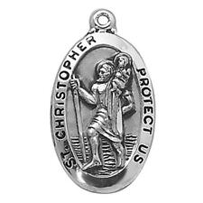 Sterling Silver Medal Saint Christopher Size 1.5 in H with 24 in L Chain picture