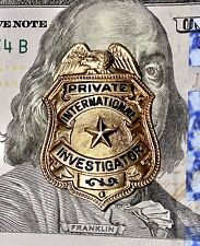 Neat Old Gold Fill WWII International Private Investigator Badge picture