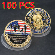 100PCS Thank You for Your Service God Bless The Police Challenge Coin Collect picture
