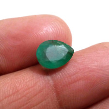 Beautiful Zambian Emerald Pear 3 Crt Outstanding Green Faceted Loose Gemstone picture