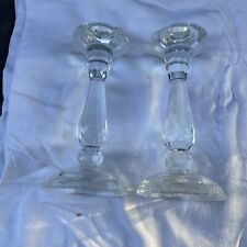 Crystal Diamond Cut Candle Stick  Holders (2) 8.5 picture