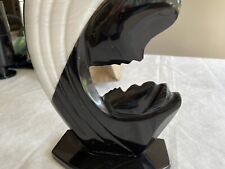 Vintage White And Black Marble-Mother & Child Figure Art 11”Tall Beautiful ￼RARE picture