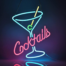 Cocktails Neon Sign for Wall Decor Man Cave Bar Home Art Neon Light Handmade picture