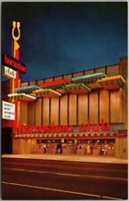 RENO, Nevada Postcard HORSESHOE CLUB CASINO Street View at Night c1960s Unused picture