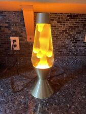 Vintage Lava Lamp Yellow Gold Star lite Base 16” Tested/Works picture