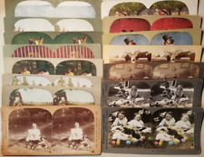 CHILDREN & ANIMALS ~ LOT of 15 Antique Stereoview Cards ~ INGERSOLL~U&U~KEYSTONE picture