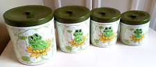 “Neil The Frog”  Sears & Roebuck 4 Pc. Canister set W/Lids-Lily Pads  1977 VTG picture