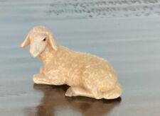 SHEEP ANRI  NATIVITY VINTAGE  WOOD CARVED LYING LAMB picture