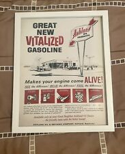 Vintage Framed Print Ad Ashland Oil Products Gas Station with Pumps, Ashland KY picture