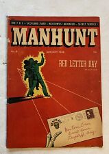 MANHUNT #4 Awesome SKELETON HAND “Red Letter Day” Cover 1948 Pre-Code Space Ace picture