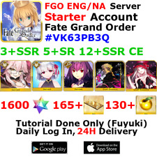 [ENG/NA][INST] FGO / Fate Grand Order Starter Account 3+SSR 160+Tix 1620+SQ #VK6 picture