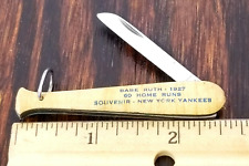 Vintage Babe Ruth 1927 Yankees Souvenir Folding Pocket Knife Made in Usa picture