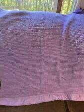 Vintage Chatham Waffle Weave Lilac Blanket Sateen Trim 60 x 80 in. picture