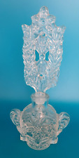 Vintage Art Deco Style Glass Perfume Bottle with Stopper, 7.75