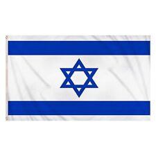LARGE 5FT X 3FT ISRAEL FLAG COLOUR ISRAELI COUNTRY BANNER WITH BRASS EYELET UK picture