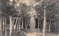 Higgins Lake Michigan~Highland Park Lodge~Stone Chimney~Porch~1912 RPPC picture