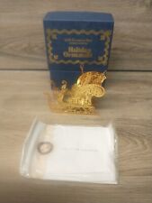 Franklin Mint 2001 Limited Edition Christmas Ornament Gold Santa Sleigh with Box picture