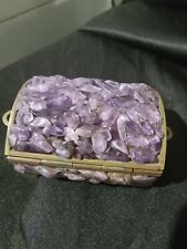 Vintage Art Deco Nouveau Purple Amethyst Trinket Box picture