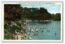 c1930's Bathing Beach Lake Glazier Mill Creek Park Youngstown Ohio OH Postcard picture