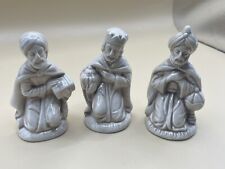 VTG Nativity Ceramic Glaze 3 Wisemen Figurines Christmas Decor 3”T Collectable picture