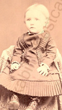 CDV Photo 1800's Waverly, IA. Antique Portrait Of Victorian Child By J.H. Fritz picture