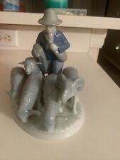 Gerold Porcelain Bavaria Made In Western Germany 4903 shepherd with 5 sheep picture