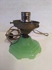 READ Vintage Jadeite Green Glass Table Lamp Base Boudoir picture