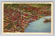Elizabeth City NC-North Carolina, Aerial Main Business Area Vintage Postcard picture
