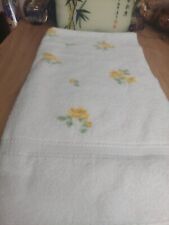 Vintage JC Penney Yellow ROSES 100% COTTON LOOP YARN Large Bath Towel picture