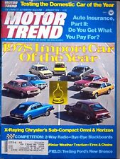 IMPORT CAR OF THE YEAR - MOTOR TREND MAGAZINE, JAN. 1978 • VOLUME 30, NO. 1 picture