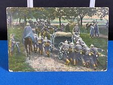 WWI Germany Army Infantry Soldiers & Horses Moving Equipment War Postcard Posted picture
