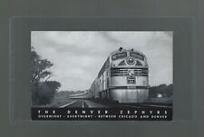 Postcard The Denver Zephyr Streamliner Train Burlington Route Denver to Chicago picture