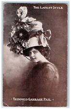 Pretty Woman Big Hat Studio The Latest Style Enfield Hants Co. NS Postcard picture