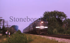 Original RR slide: NYC E8A #4053 western Ohio passenger action; 7/1966 picture