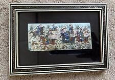 Persian Handcrafted Miniature Painting   in Khatam Frame Hunting Scene Signed picture