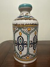 Vintage Morrocan Table Vase Moorish Traditional Design 8” Handmade Andalusian picture
