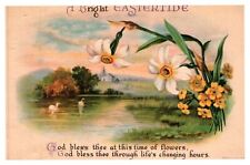 Antique Postcard c.1900s Easter Flowers Ducks Church Unposted Wolf & Co. NY picture