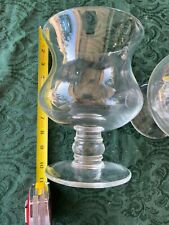 2 PCS Clear Glass Wide Mouth Floral Vase Candle Holder Excellent Condition. picture