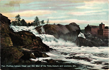 Indians Head & Old Man of the Falls Lewiston Maine Divided Postcard c1910 picture