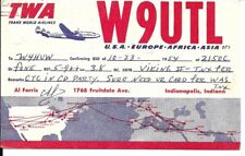 QSL 1954 Indianapolis IN  TWA Airlines    radio card picture