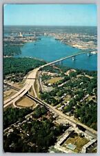 Postcard Jacksonville FL Florida Aerial View Isaiah D Hart Bridge c1971 Highways picture